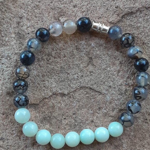 Amazonite Black Obsidian Combo Healing Set - Picture 2 of 4